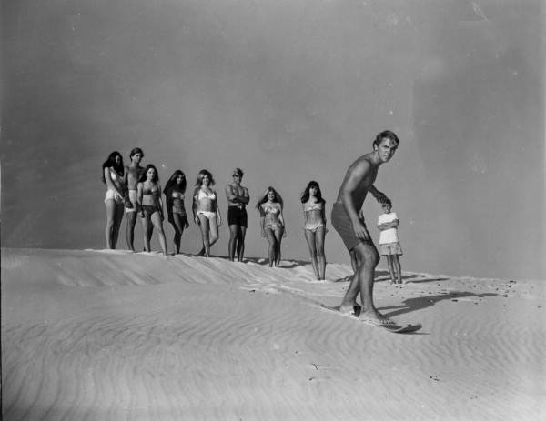 Young man enjoys sand skiing - Fort Walton Beach, Florida .