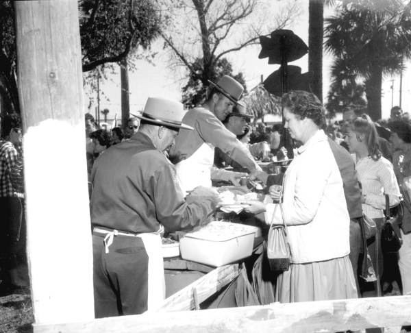 People getting their food at the Florida Seafood Festival - Apalachicola, Florida