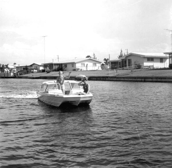 Boat cruising the waterway - Cocoa Beach, Florida