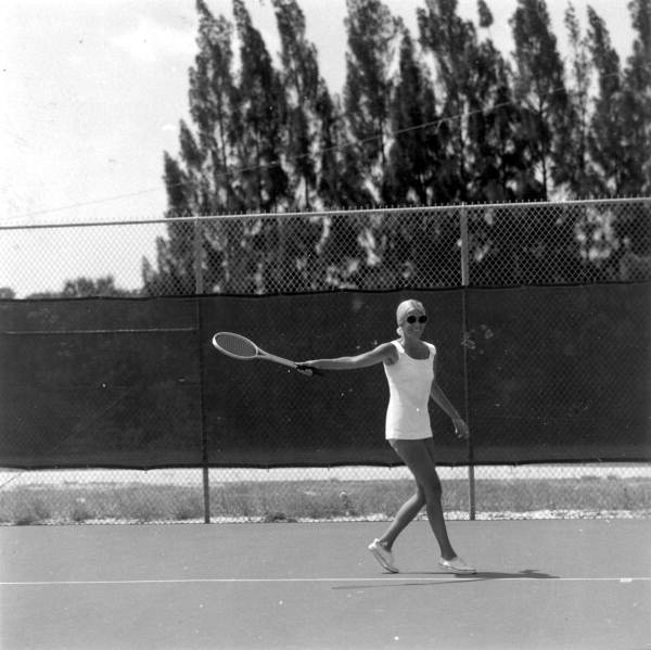 Unidentified tennis player on a tennis court - Eau Gallie, Florida