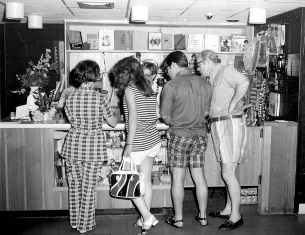 Visitors shopping at the gift shop in the Indian Temple Mound Museum - Fort Walton Beach, Florida