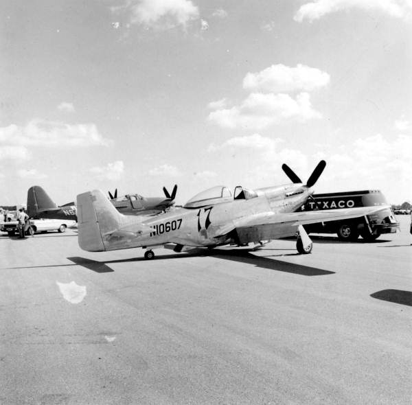 Propeller airplanes on display at the Greater Miami Air Race - Miami, Florida.