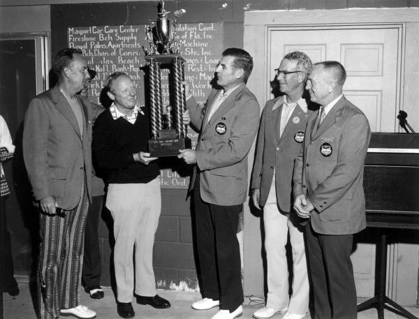 Unidentified golfers receiving trophies - Mayport, Florida