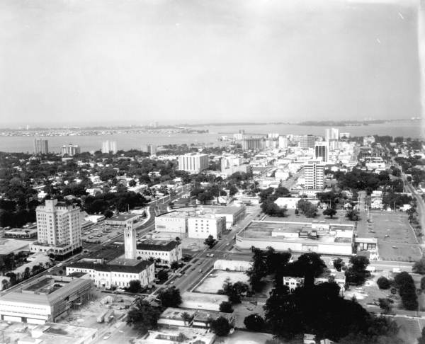 Aerial view of city - Sarasota, Florida.