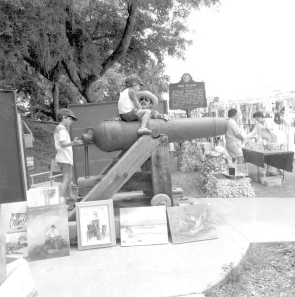 Street vendors and children at the Billy Bowlegs Festival - Fort Walton Beach, Florida
