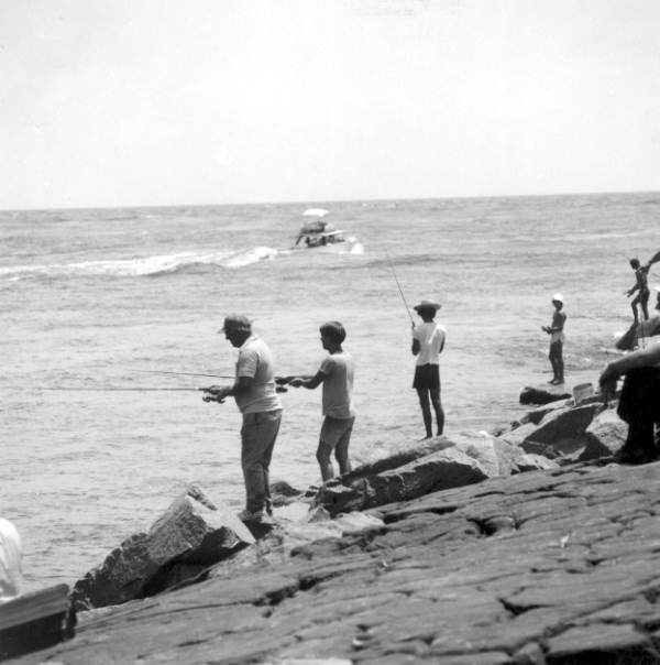 Fishing from the jetty at Saint Andrews State Park - Panama City, Florida