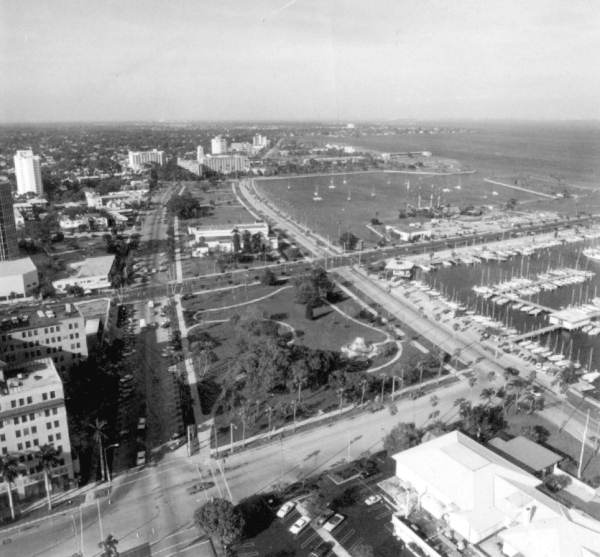 Aerial view of a strip of the city - Saint Petersburg, Florida.