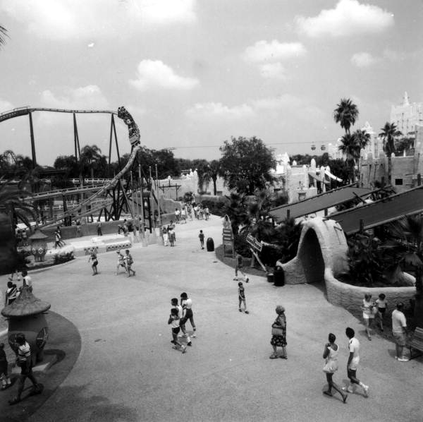 View of attractions at Busch Gardens - Tampa, Florida.
