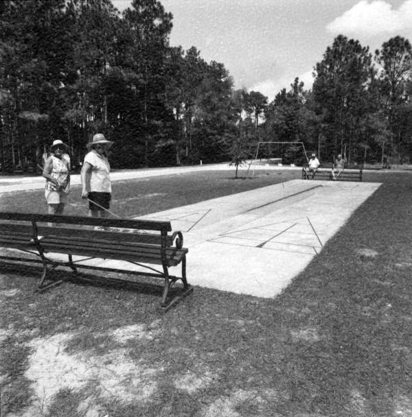 Visitors at a shuffleboard court - Sebring, Florida.