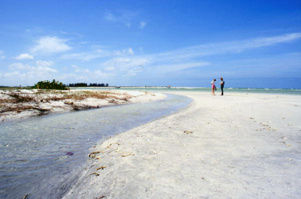 Scenic view of the Caladesi Island State Park beach at the southern tip of the island - Dunedin, Florida