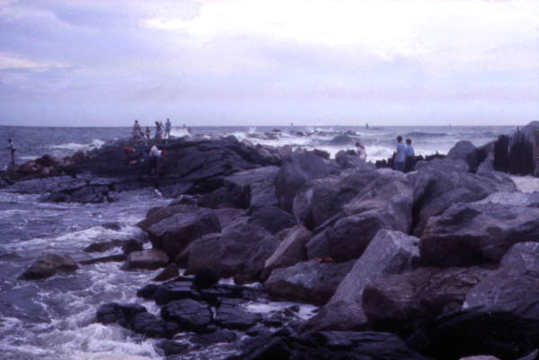 View of jetties at the St. Andrews State Park - Panama City, Florida..