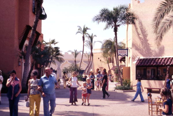 Scene showing visitors at the Busch Gardens amusement park in Tampa, Florida.