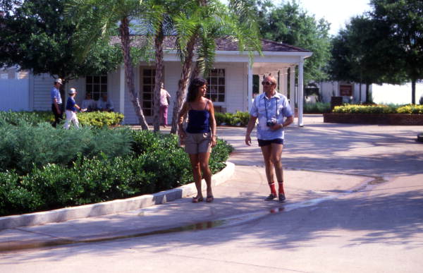 View showing visitors at the Cypress Gardens theme park in Winter Haven, Florida.