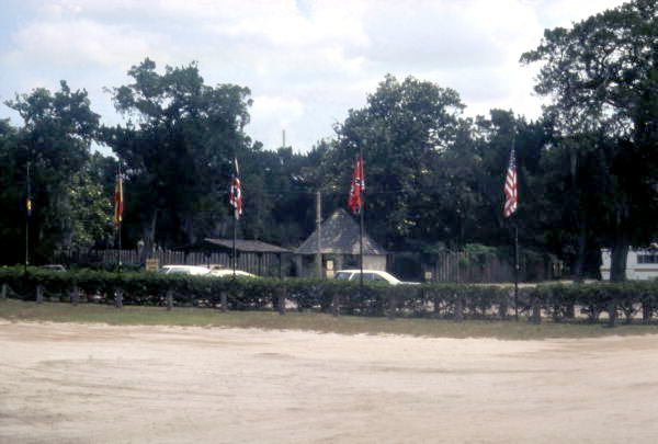 View looking toward building at the Fountain of Youth attraction in Saint Augustine, Florida.
