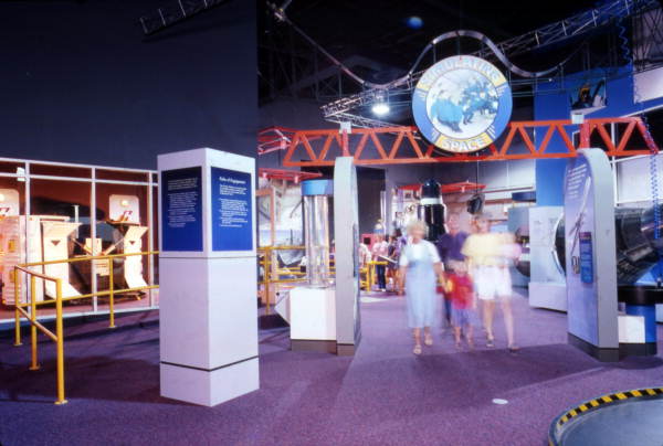 View showing visitors at the United States Astronaut Hall of Fame attraction in Titusville, Florida.