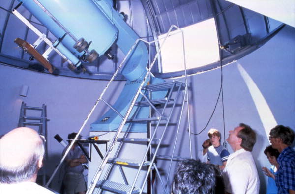Visitors in the observatory at the Brevard Community College Astronaut Memorial Hall in Cocoa, Florida.