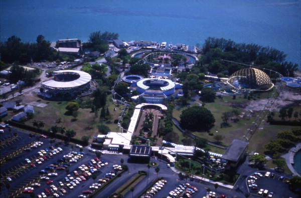 Aerial view overlooking the Miami Seaquarium attraction.