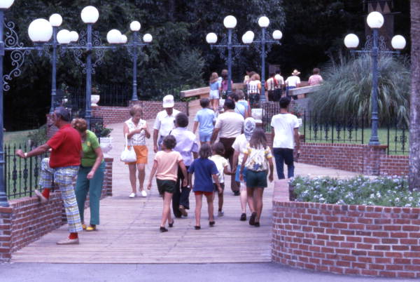 View showing visitors at the Silver Springs attraction in Ocala, Florida.