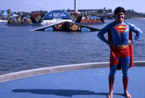 Justice League of America superhero Superman at the Sea World attraction in Orlando, Florida.
