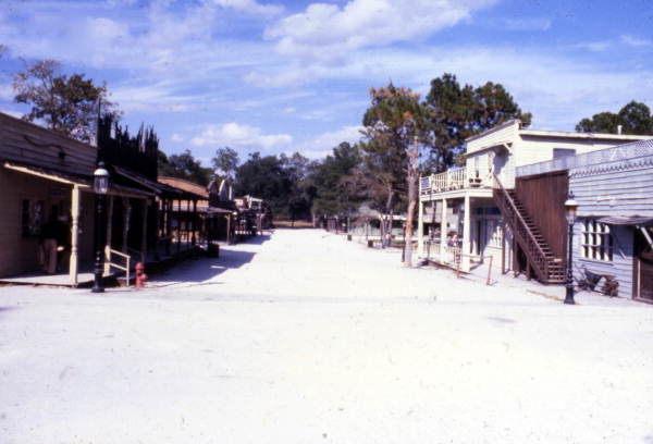 Wild west town at the Six Gun Territory tourist attraction in Ocala, Florida.