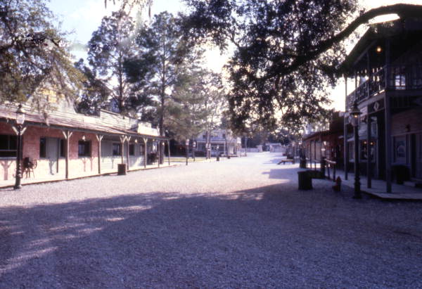 View showing a section of the wild west town at the Six Gun Territory theme park in Ocala, Florida.