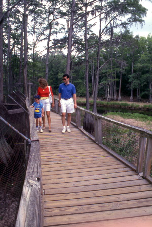 Visitors on the man-made nature walkway at the Tallahassee Jr. Museum.