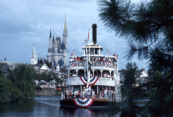 Liberty Square Riverboat amusement ride Richard F. Irvine sternwheeler at the Magic Kingdom in Orlando, Florida.