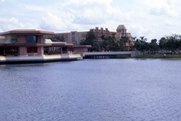 View looking toward the Mexico Pavilion in EPCOT Center at the Walt Disney World Resort in Orlando, Florida.