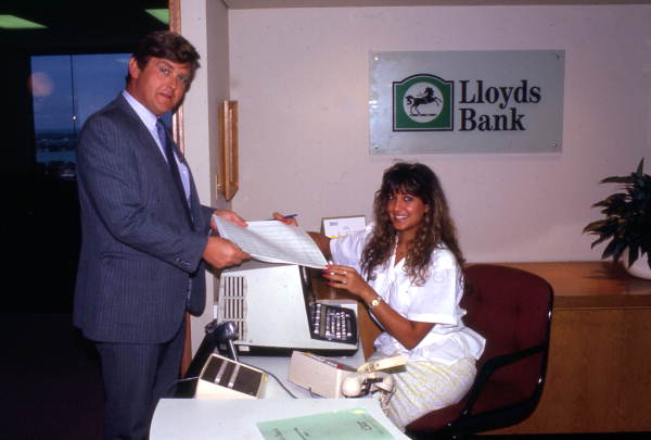 View of employees at Lloyds Bank.