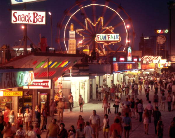 View of the amusement center at Daytona Beach, Florida.