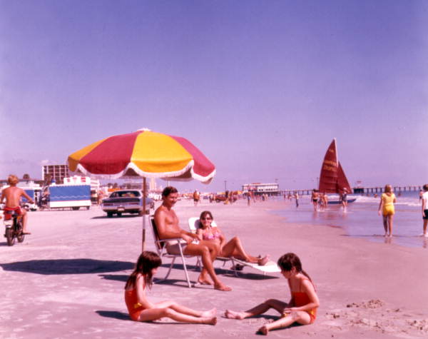Family enjoying a day at Daytona Beach.