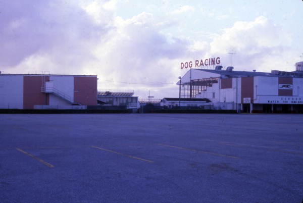 View showing dog racing track in Daytona Beach.
