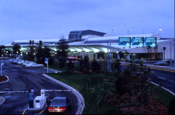 View of the Daytona Beach International Airport terminal building.