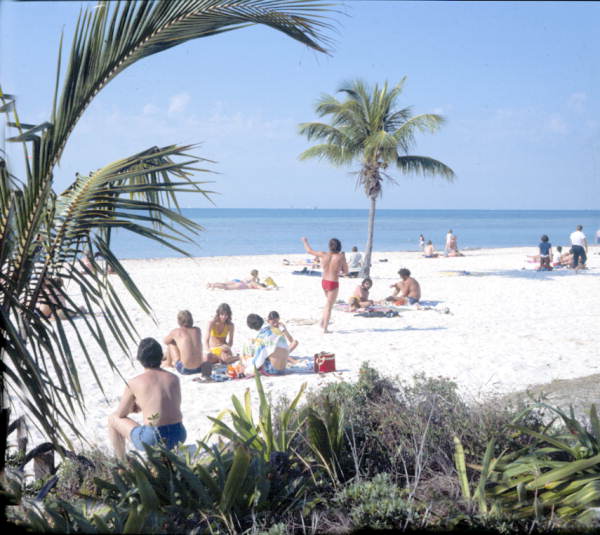 People spending a day at the beach - Key West, Florida