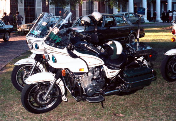 Police motorcycles at the reception during the inauguration of Governor Bob Martinez