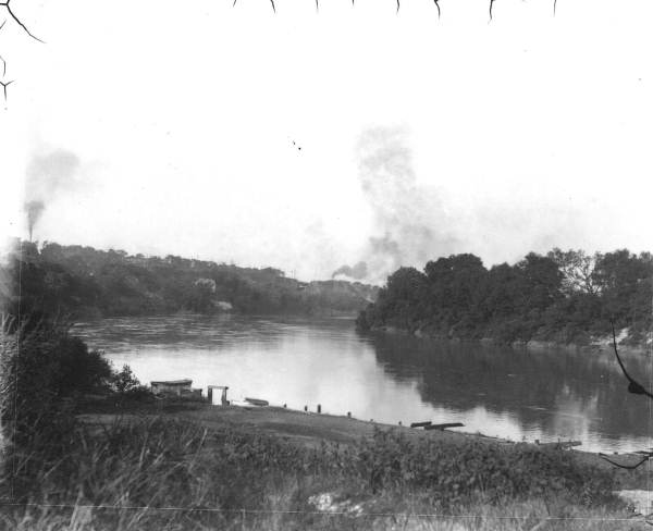 View with factory steam in the distance on Snake Creek?