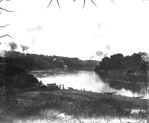View with factory steam in the distance on Snake Creek?