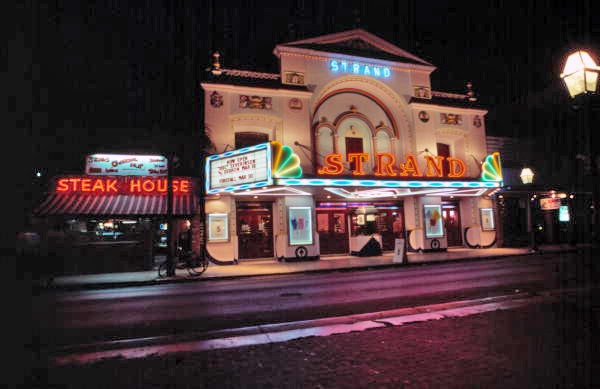 Strand theater on Duval Street at night - Key West, Florida.