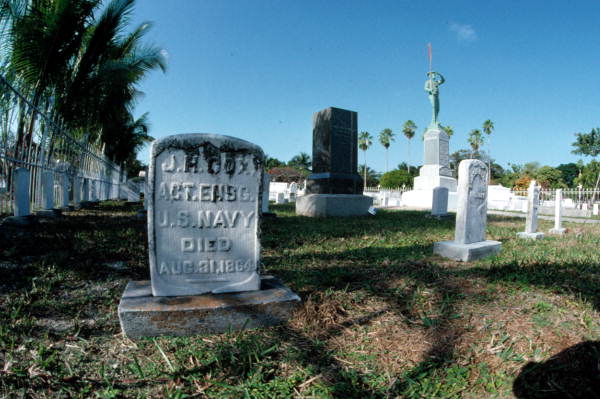 Battleship "Maine" monument and gravestones - Key West, Florida.