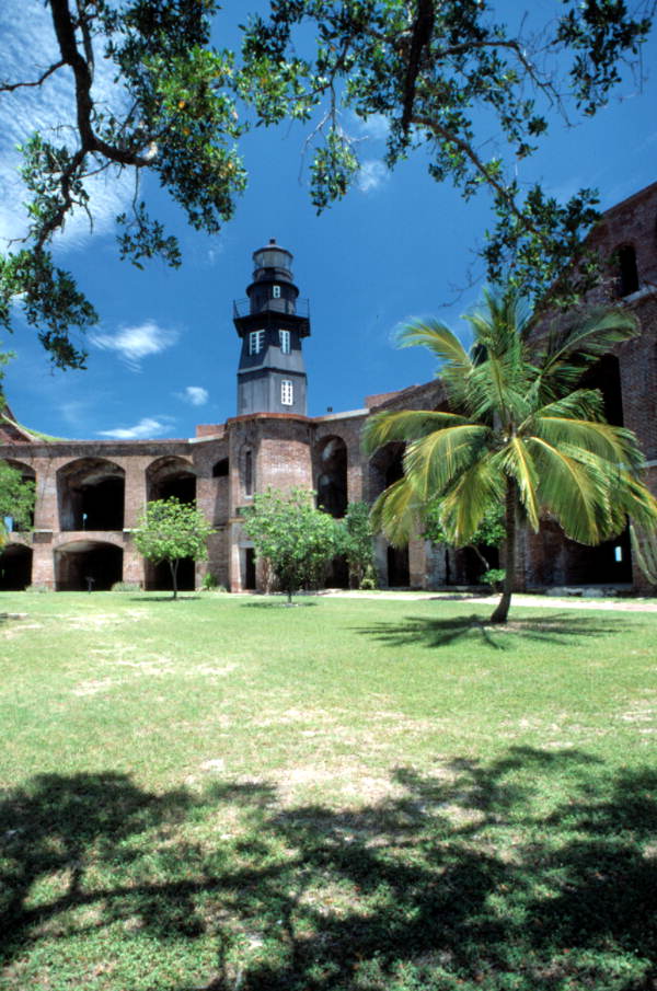 Lighthouse and casemates of Fort Jefferson