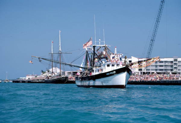 Blessing of the shrimp fleet off Mallory Square - Key West, Florida
