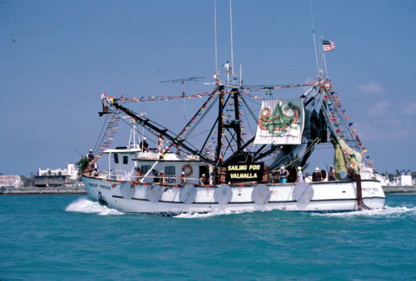 Blessing of the shrimp fleet off Mallory Square - Key West, Florida