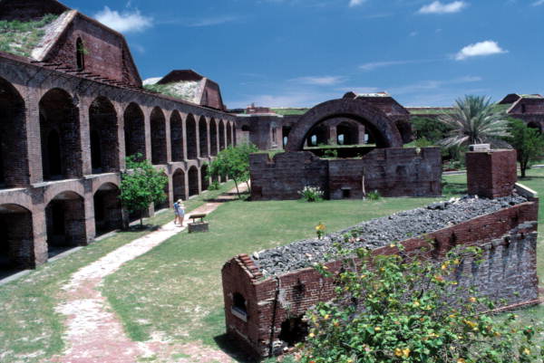 Inside Fort Jefferson viewing casemates - Garden Key, Florida