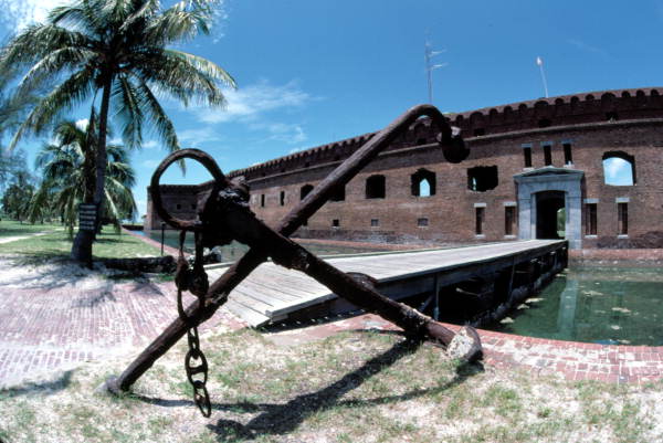Large anchor at the entrance of Fort Jefferson - Garden Key, Florida