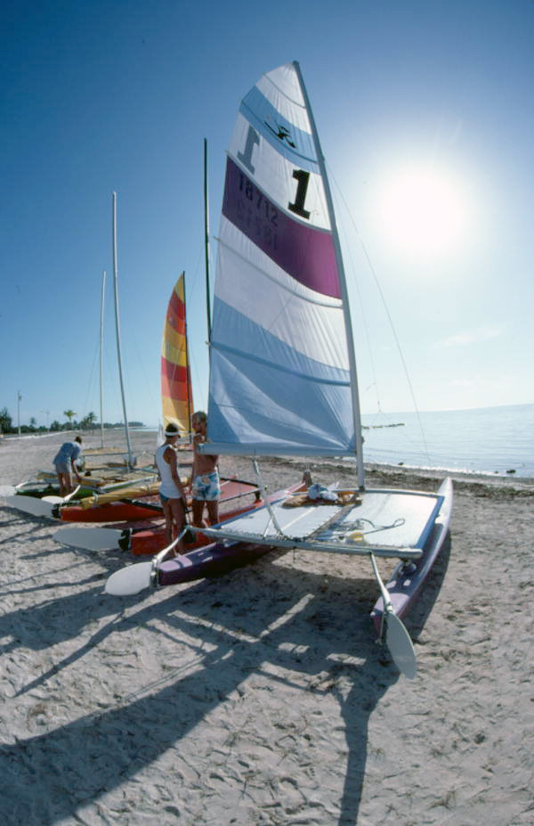 Catamarans on Smathers Beach at the end of South Roosevelt Boulevard - Key West, Florida