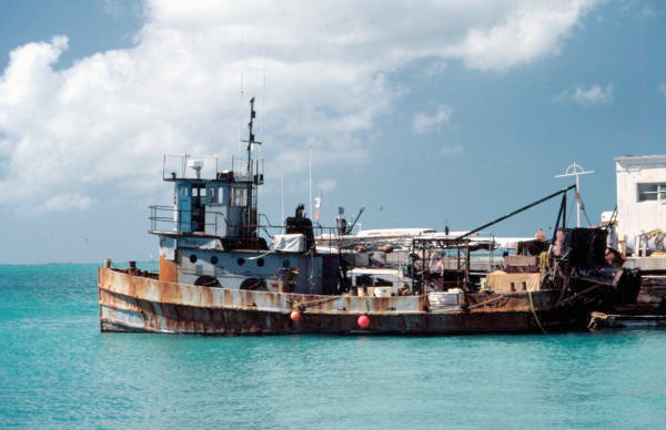 Treasure Salvors boat "Dauntless" docked at old Naval Station pier - Key West, Florida