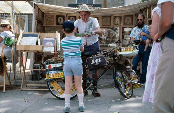 The "Iguana Man" John W. Meek at the Key West art show celebration festivities.