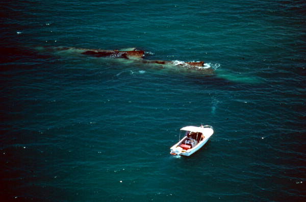 Divers on old "Shipwreck" off Key West..
