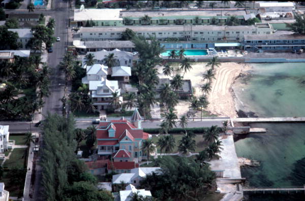 Aerial view of the Southernmost House at 1400 Duval Street - Key West, Florida.