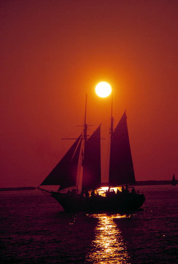 Schooner "Wolf" off the Navy Outer Mole - Key West, Florida.